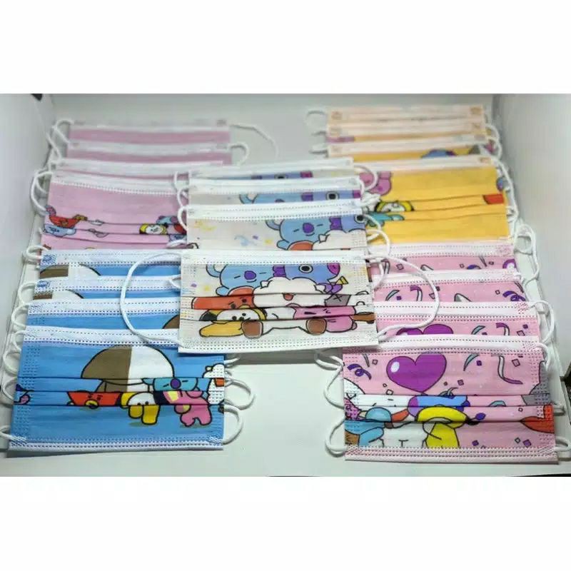 MASKER ANAK 3PLY MOTIF BTS ARMY BT21 Karakter kartun