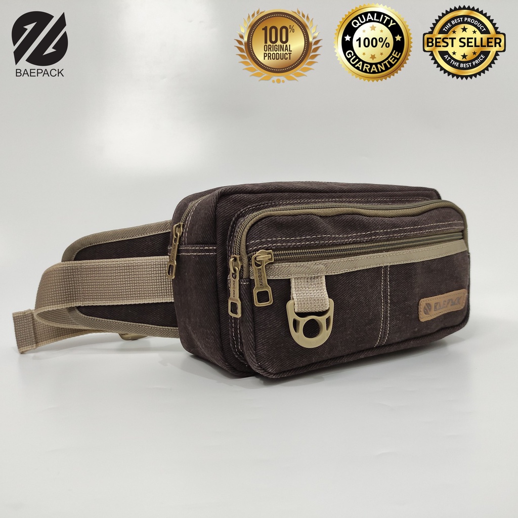 tas pinggang waist bag Cowok Cavero Dark BrownBaepack / Tas Pinggang Pria dan wanita / Waist Bag Pri