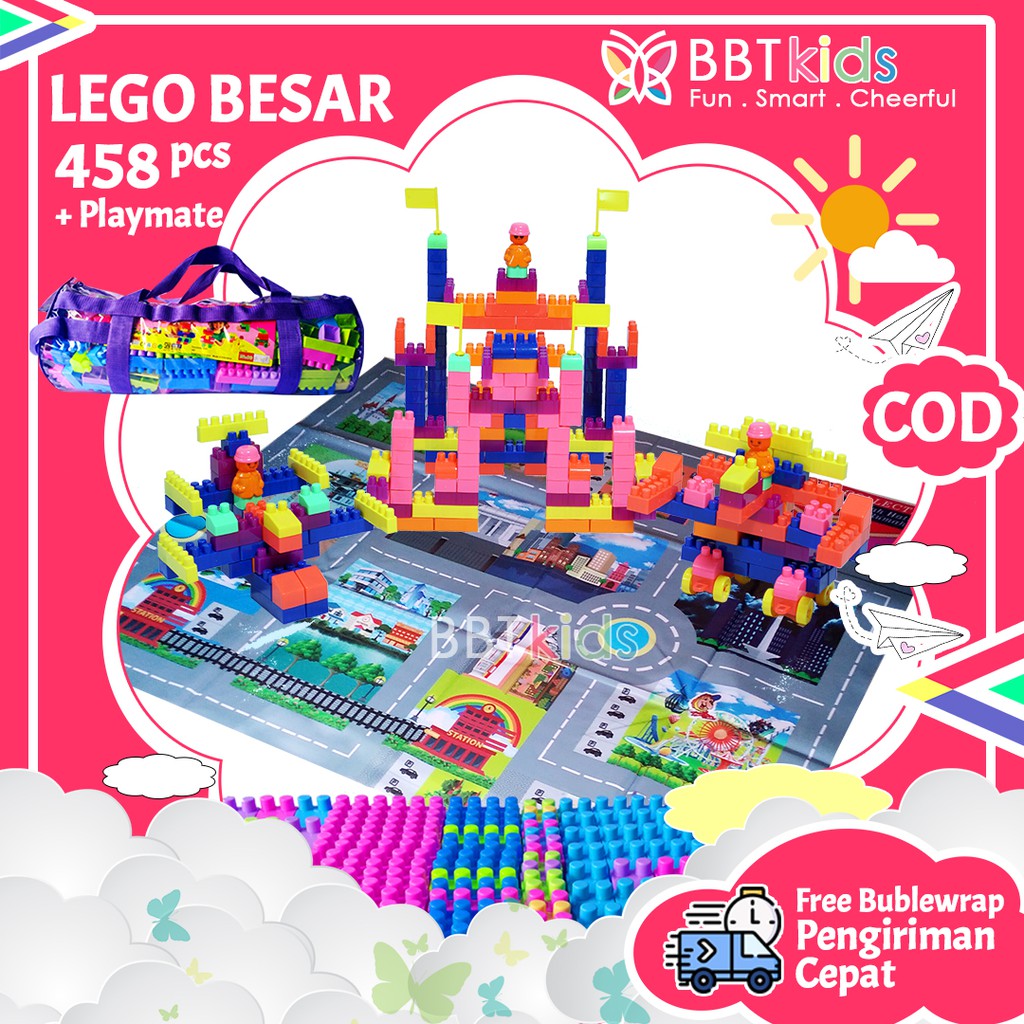 LEGO BESAR 458 PCS PLAYMAT PLAYMAP ROADMAP KARPET ALAS MAINAN MOBILAN SPORT RACING MAP