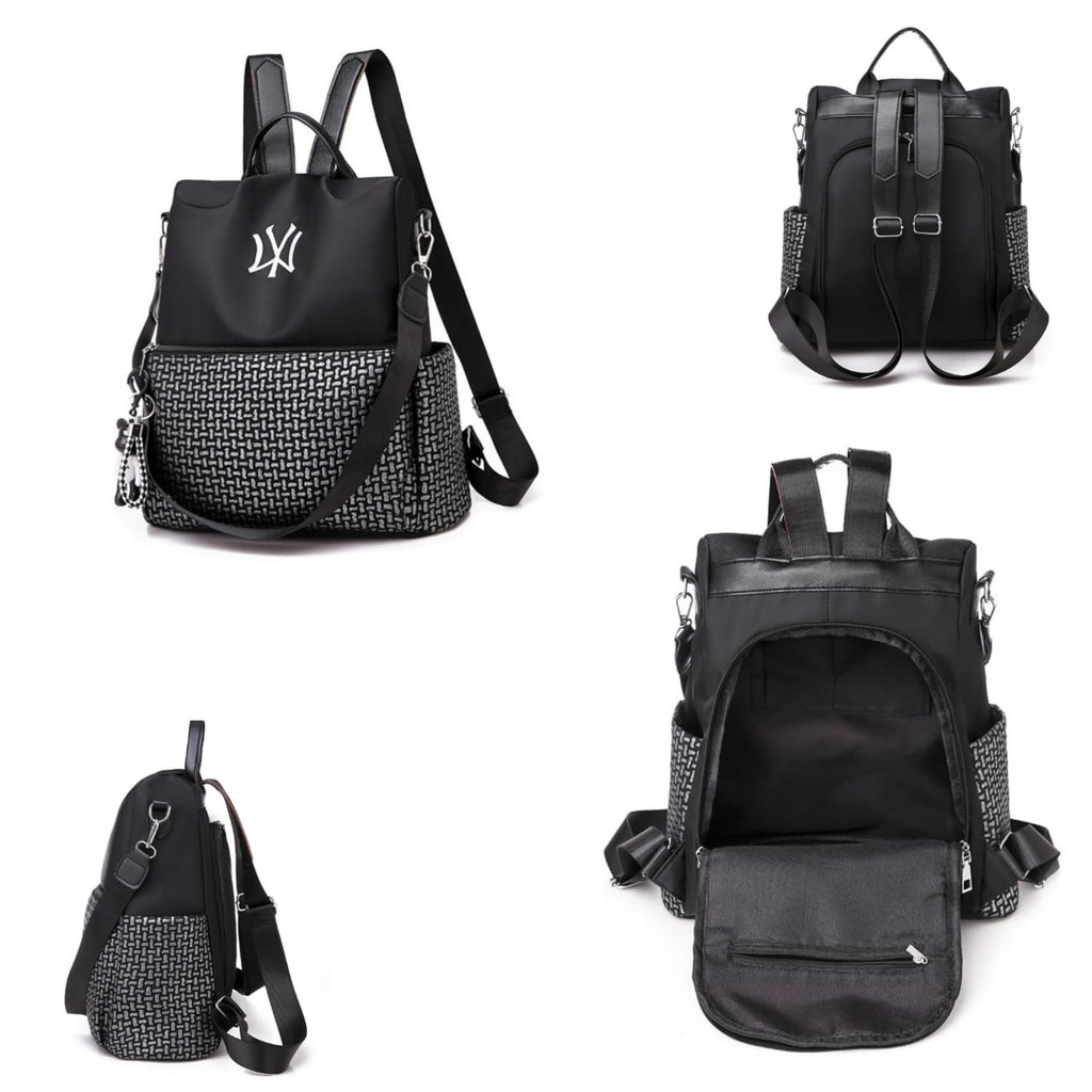 TAS RANSEL IMPORT WANITA TA350B5 LANDINA HITAM GENDONG BACKPACK KERJA PUNGGUNG KOREA SEKOLAH BATAM
