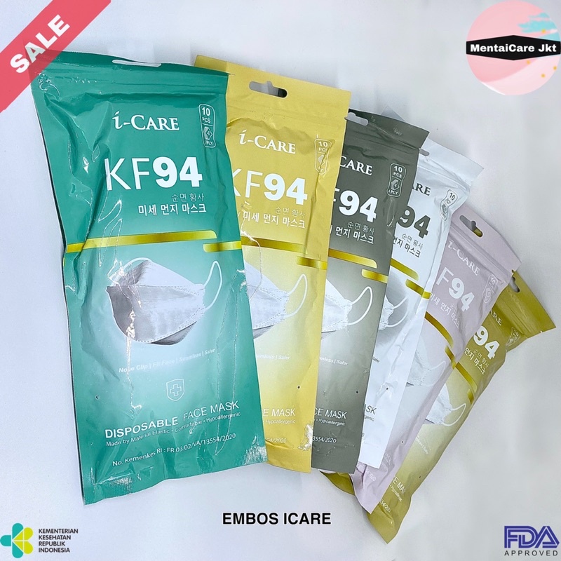 Masker KF94 ICARE 4PLY Embos I-Care Korea Earloop KF 94 Premium Quality