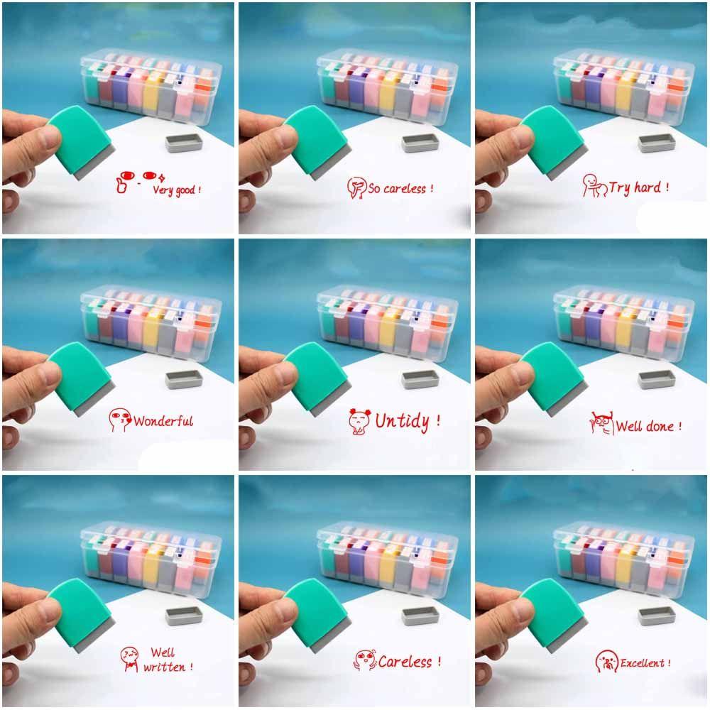 Mainan Stempel Motif Kartun Bunga Fotosensitif Bahasa Inggris Untuk Anak