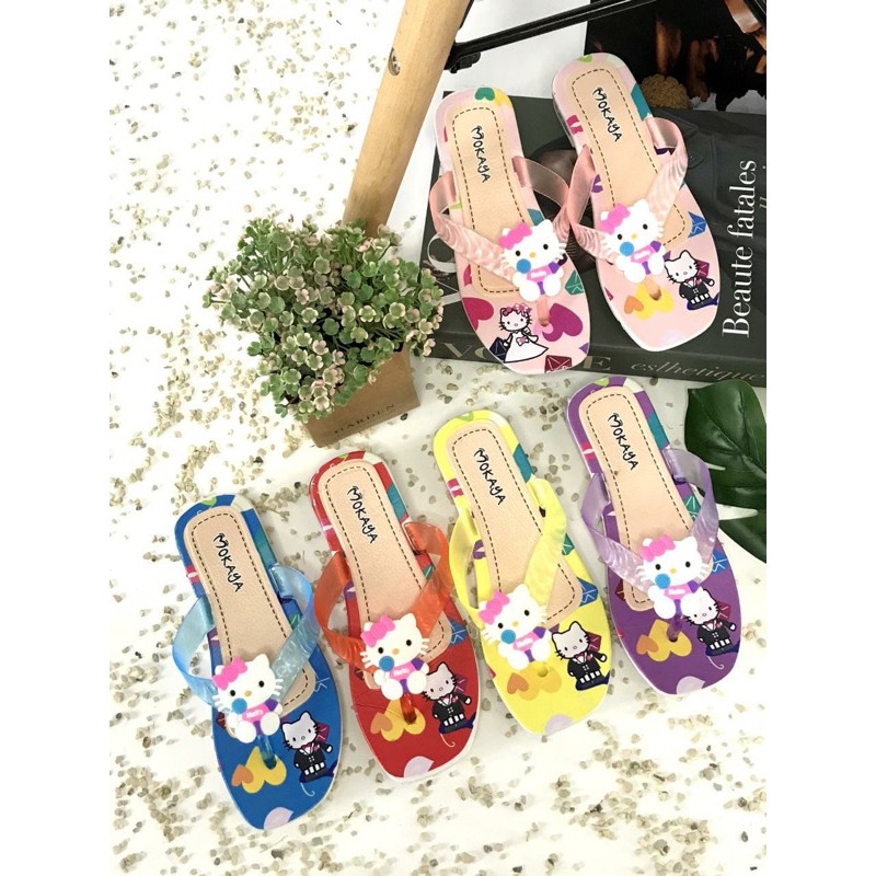 Sandal Anak Japit Lampu Hellokitty Import Mokaya 368-242