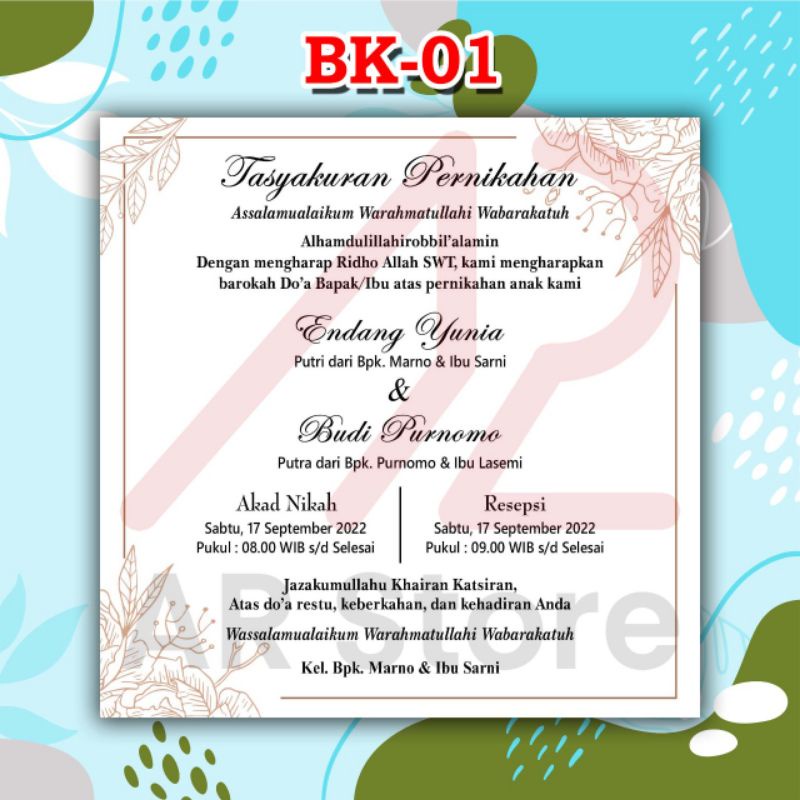 Undangan Nasi Box / Undangan Besek / Tasyakuran / Tasyakuran Pernikahan