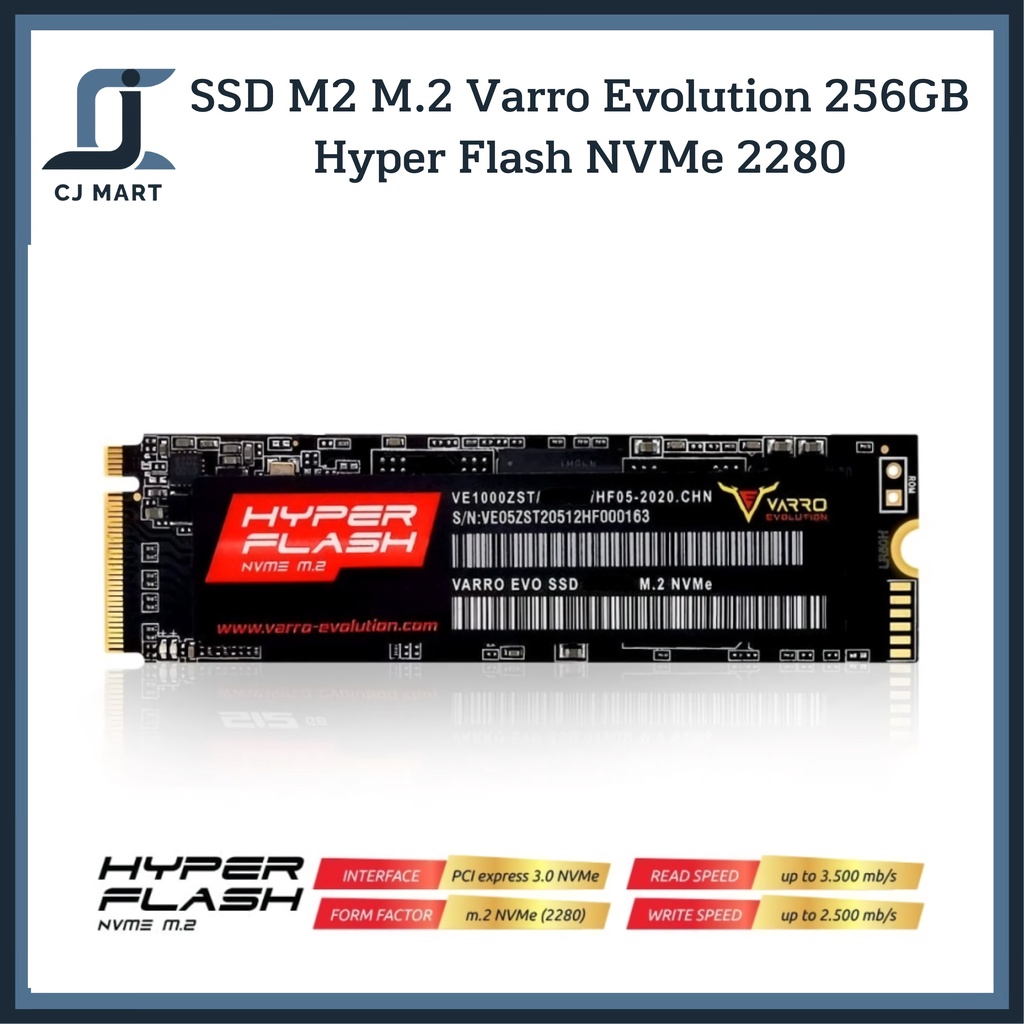 SSD M2 M.2 Varro Evolution 256GB Hyper Flash NVMe 2280