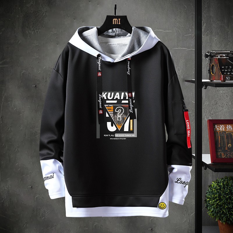 Hoodie Long Mans bahan Fleece Dramasi 240