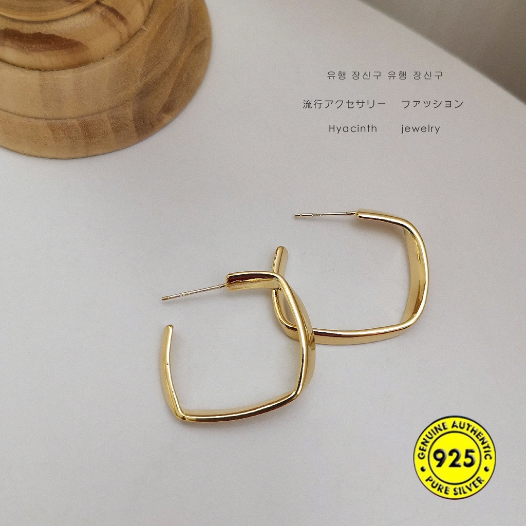 Anting Emas 18k Bentuk Persegi Untuk Wanita