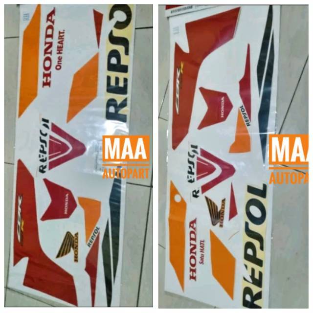Stiker Sticker Stripping Lis Bodi CBR150R CBR 150R Facelift Led K45G Repsol Orange 871X0K45N50ZAR 87