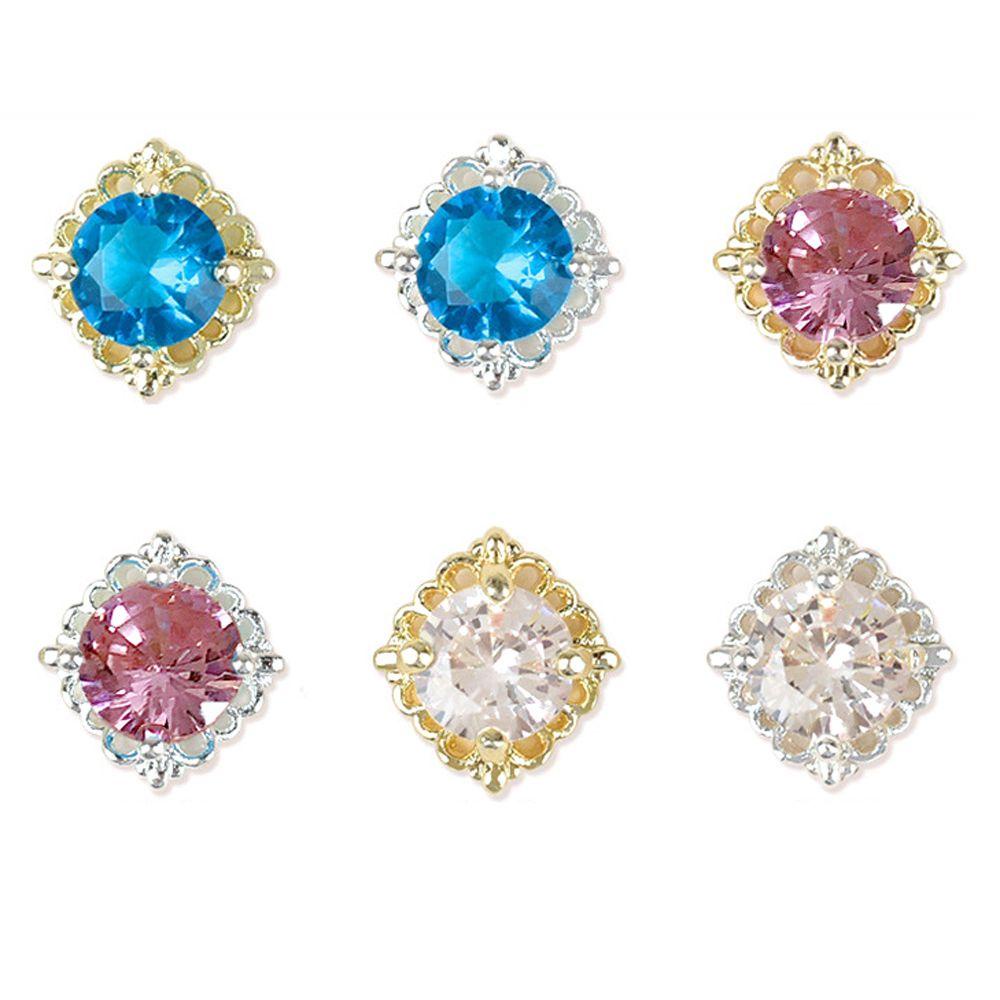 Agustina Nail Art Rhinestones Korea Jepang Indah Berongga Warna-Warni Manicure 3D Perhiasan Kuku
