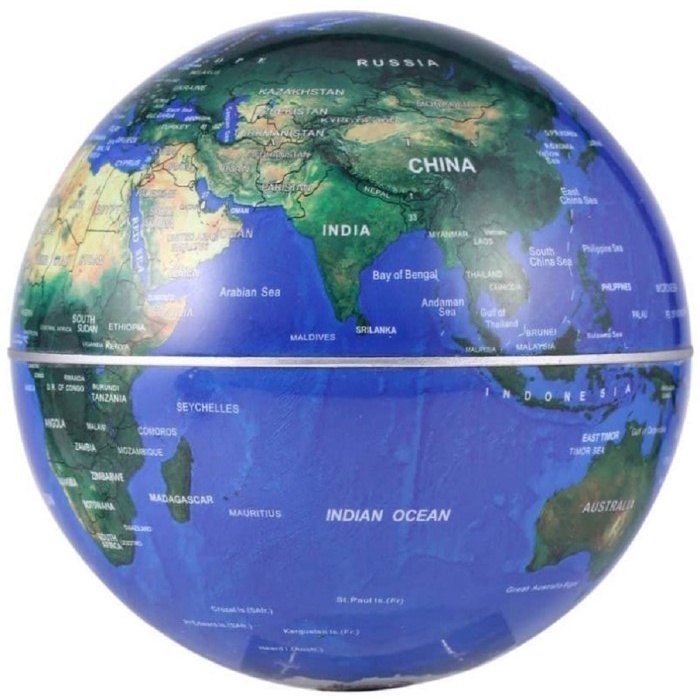 Hadiah Lebaran - Magnetic Levitation Floating World Map LED Light Globe FREE BUBBLE WRAP