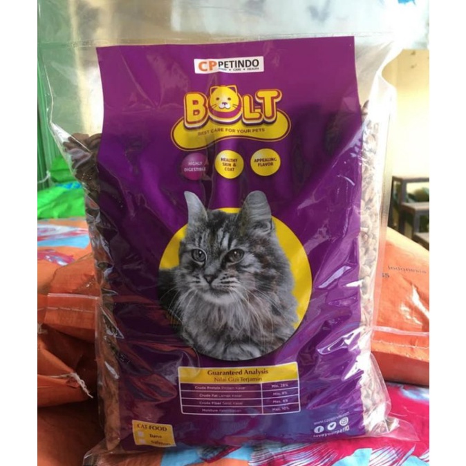 BOLT PAKAN KUCING 1 KG bentuk ikan/donat