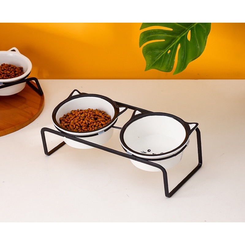Set Tempat Makan Kucing Anjing Mangkok Keramik