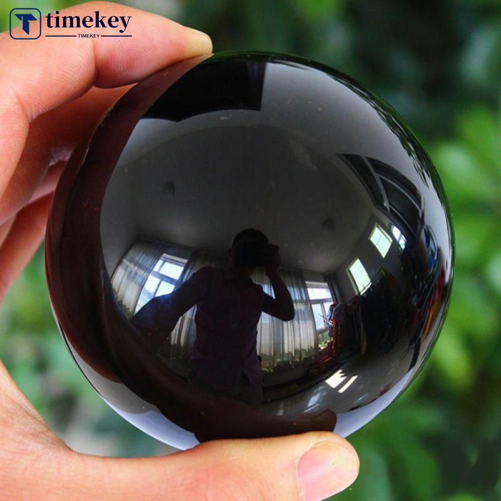 Timekey 50mm Bola Kristal Obsidian Hitam Langka Untuk Penyembuhan A9U7