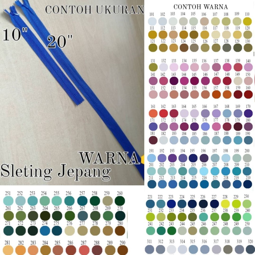 

Resleting Jepang / Sleting Jepang / Zipper 20