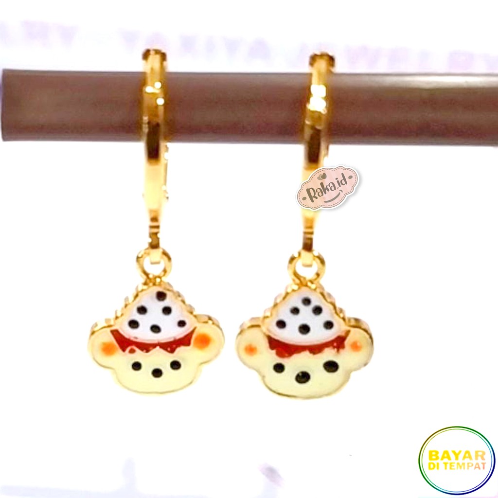 RAKA Acc - Anting Wanita Anting Clip / Klip Beruang Perhiasan Aksesoris Wanita Lapis Emas 18k 363