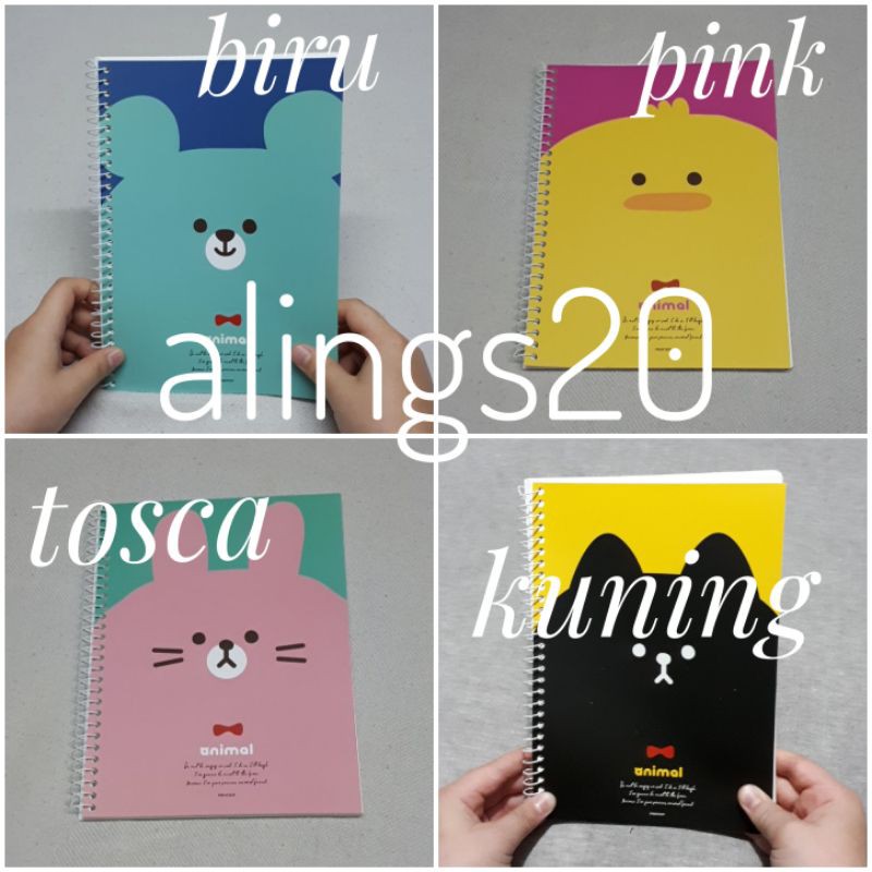 

Blank Animal Spiral Sketch Book Buku Catatan Halaman Polos Plain Motif Binatang