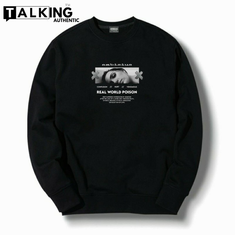 Crewneck Pria Original Distro Hitam CNS Sweater Terbaru Kekinian Premium HigtQuality Bigsize Switer