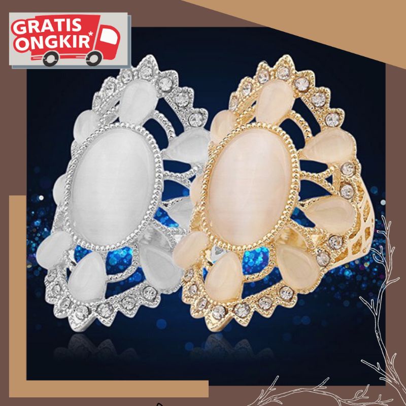 cincin pesta opal fashion wanita elegan