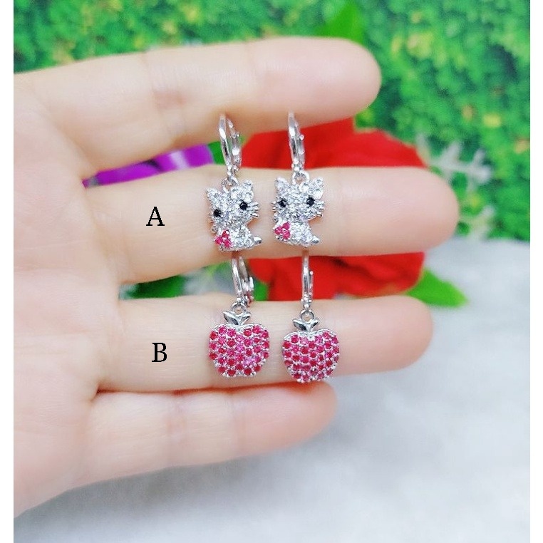 Kalung&amp;anting apel dan kalung Hello Kitty