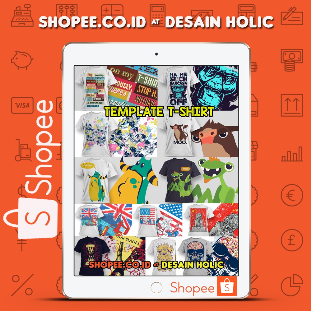 Template Desain Kaos T Shirt Apparel Format Psd Cdr Ai Shopee Indonesia