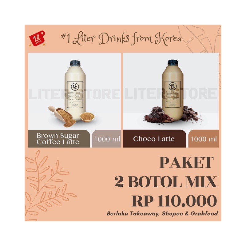 

[ PAKET HEMAT C ] Paket 2 Botol Mix Coffee & Choco Latte