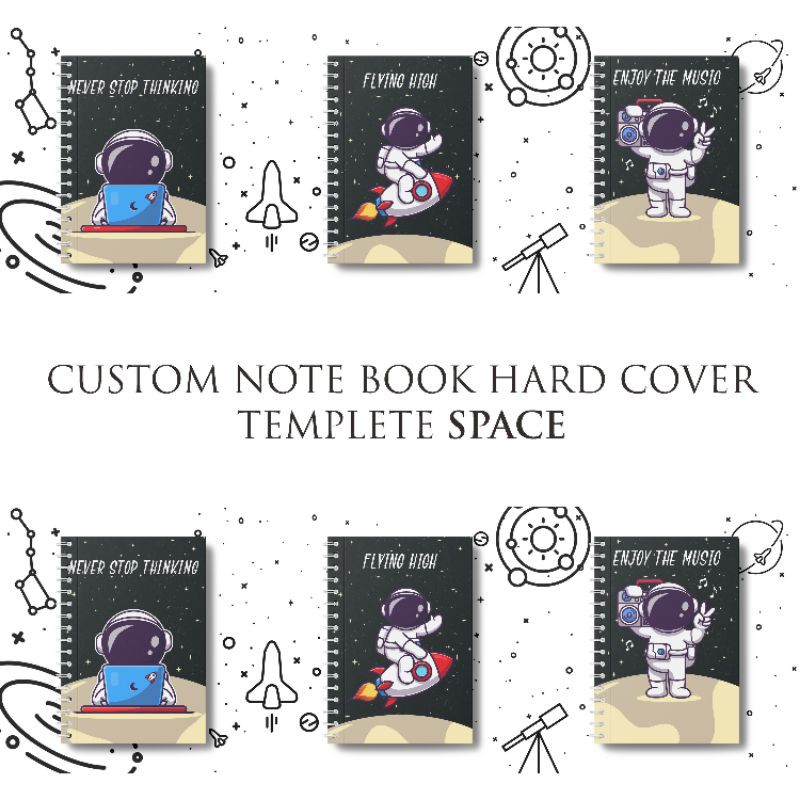 

Notebook Buku Catatan Custom A5 Hard Cover 100 Halaman Spiral Space