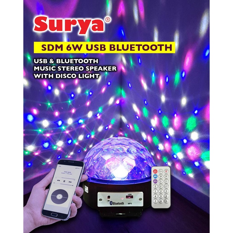 Lampu Disco Bola + Speaker Bluetooth Sensor Suara