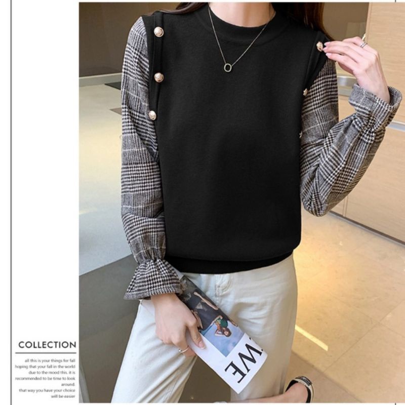 MDLV ~ 0559 VADELINE KNIT TOP // ATASAN RAJUT LENGAN PANJANG // FASHION IMPORT