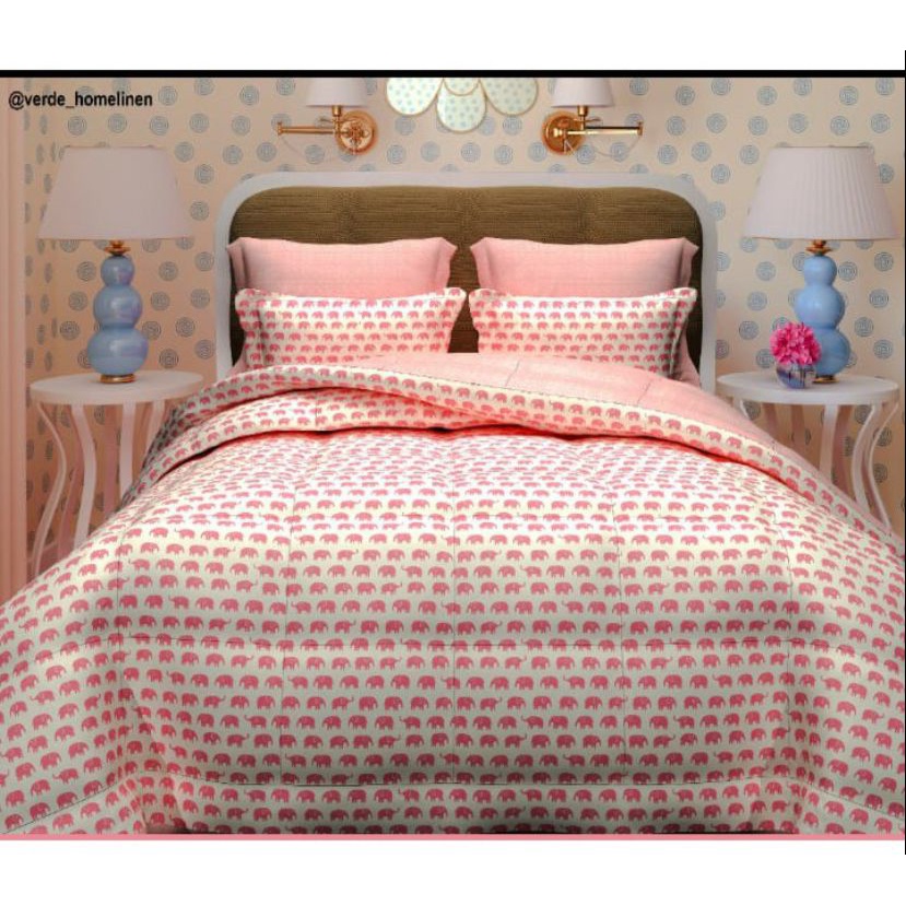 Lemonade Sprei Katun Satin Single Motif Pink Tinggi 40 cm