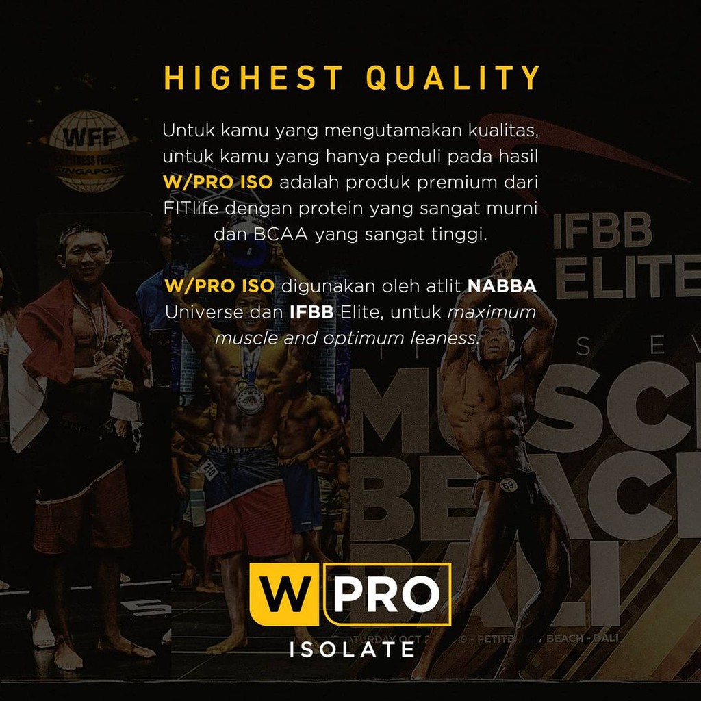 Fitlife Wpro Iso Wheypro 3.3lbs (50 serving) Whey Protein Isolate BPOM Halal W pro Isolate