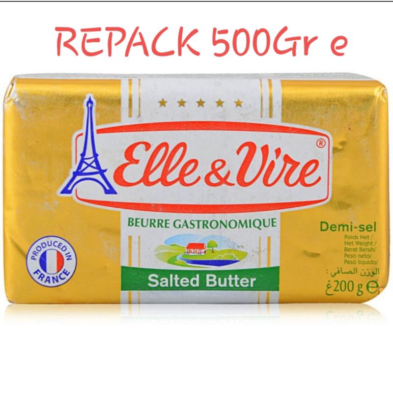 

ELLE & VIRE SALTED BUTTER UNSALTED BUTTER REPACK ± 1KG MPASI ROTI PASTRY COOKING KETO DIET