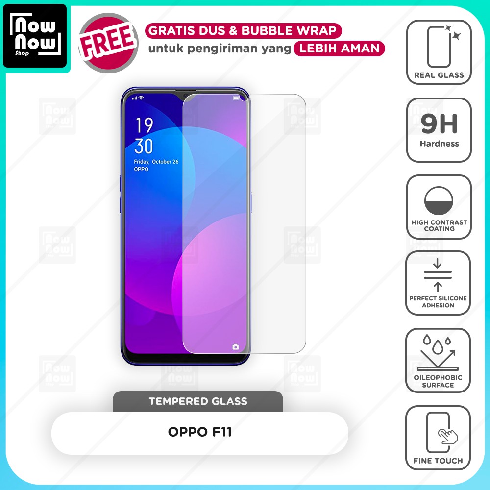 Tempered Glass Anti Gores Oppo F11 Screen Guard Protector 9H Kaca Temperglass