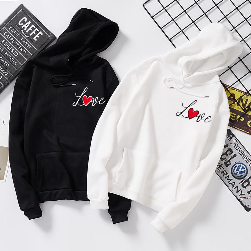Size Fit XL SW063 - Sweater Hoodie wanita Logo Love-2