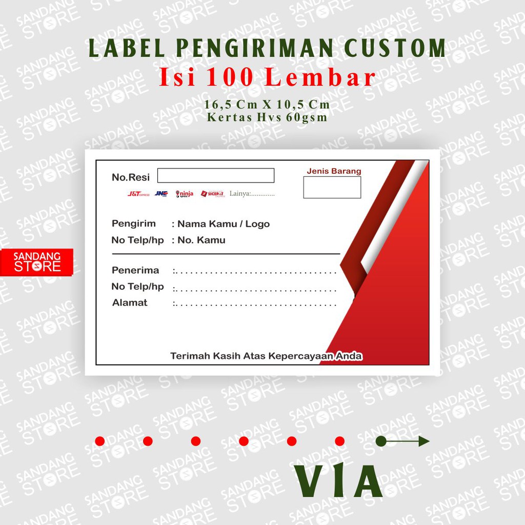 

Label pengiriman motif abstrak