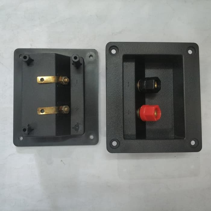 Terminal speaker kotak atau segi binding post gold. gampang di solder.