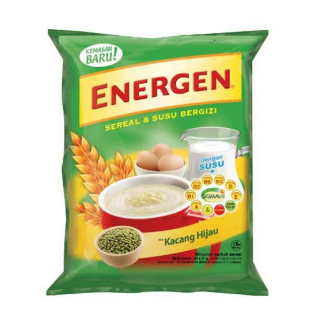 Energen sereal rasa jahe vanilla coklat kacang hijau jagung per sachet