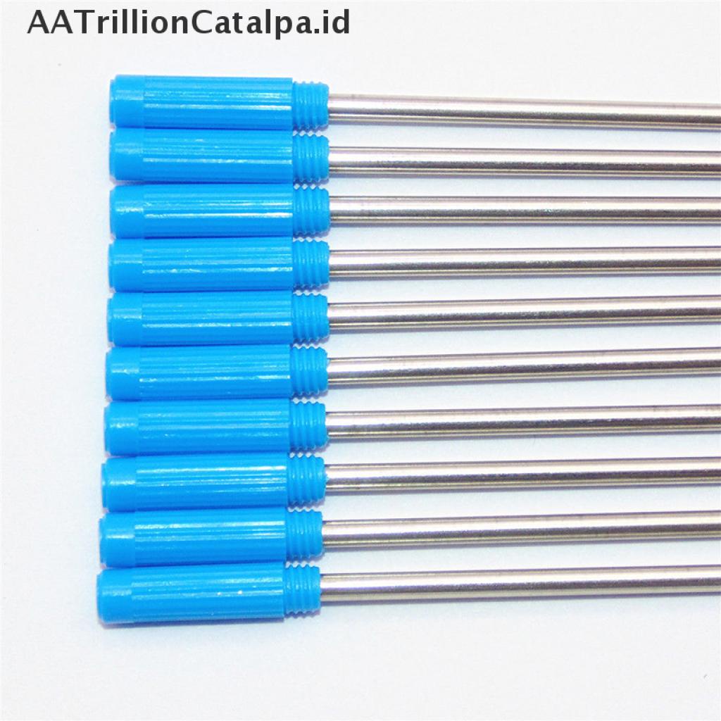 (AATrillionCatalpa) 10pcs Pulpen Tinta Hitam Ukuran medium