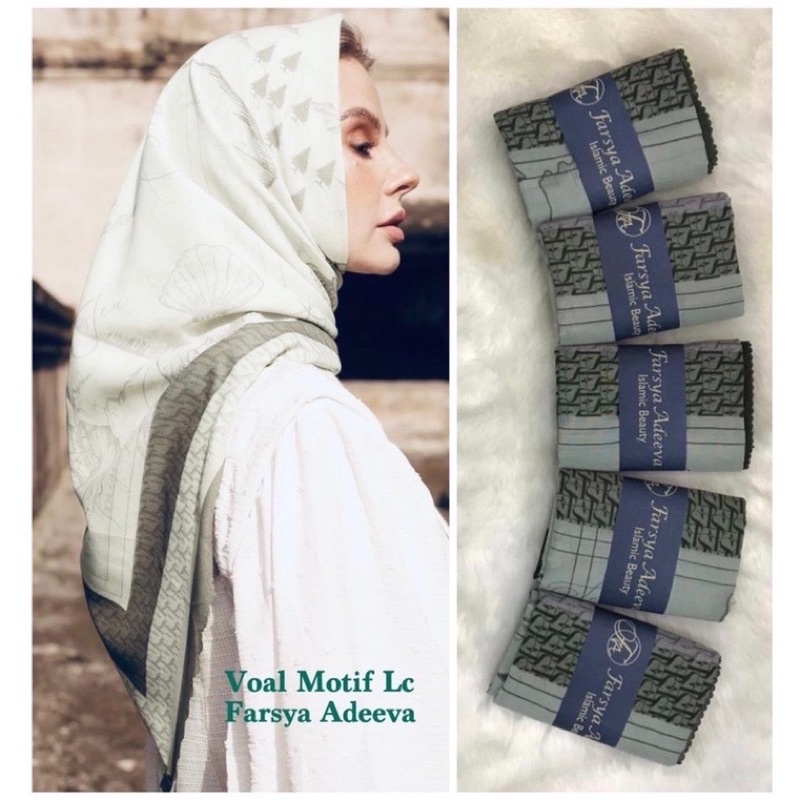 Jilbab Adeeva Denay Motif Koran Segiempat Voal Premium 30+ Motif-Motif 27