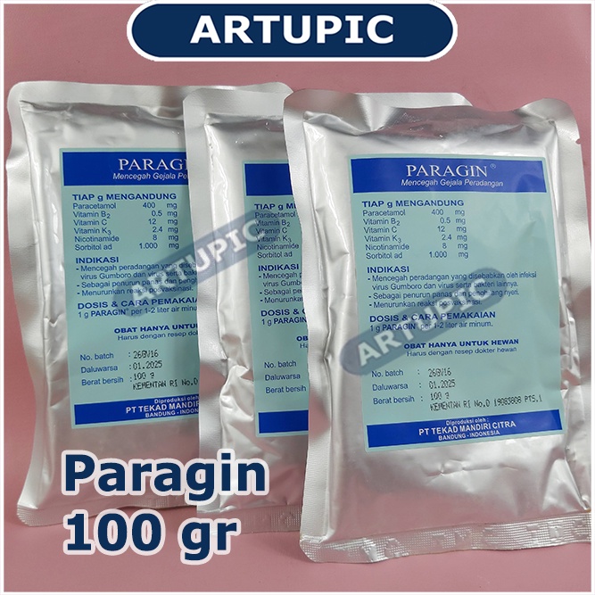 Paragin 100 gr Obat Anti Peradangan Anti Inflamasi Hewan Ternak Unggas Analgesik Antipiretik Non Steroid Meningkatkan Napsu Makan Penurun Panas Penghilang Nyeri