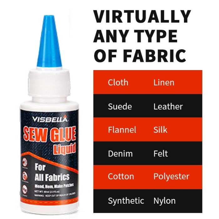 FIT Lem Serbaguna Perekat ajaib baju Kain Kulit Adhesive Bond Textile Glue perekat tanpa jahit sewing