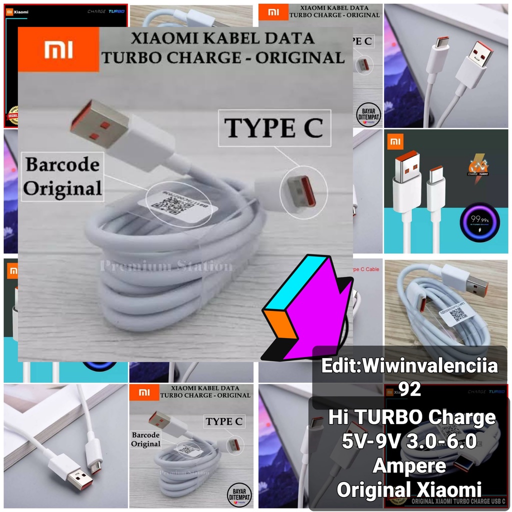 Cable Charger HI Turbo Charge Support 18W-27W-33W Xiaomi Redmi Note 9/9PRO/Note 8/Note 8PRO/Note 7/11/Note11 PRO 5G( Fast Charging 3.0 ) MDY-10-EF/EL ORISINIL ASLI 100%/ KABEL DATA USB TYPE C = 5V-9V - 2.4A/3.0A/6.A AMPERE Cassan-Casan HP ORi-ORIGINAL Max