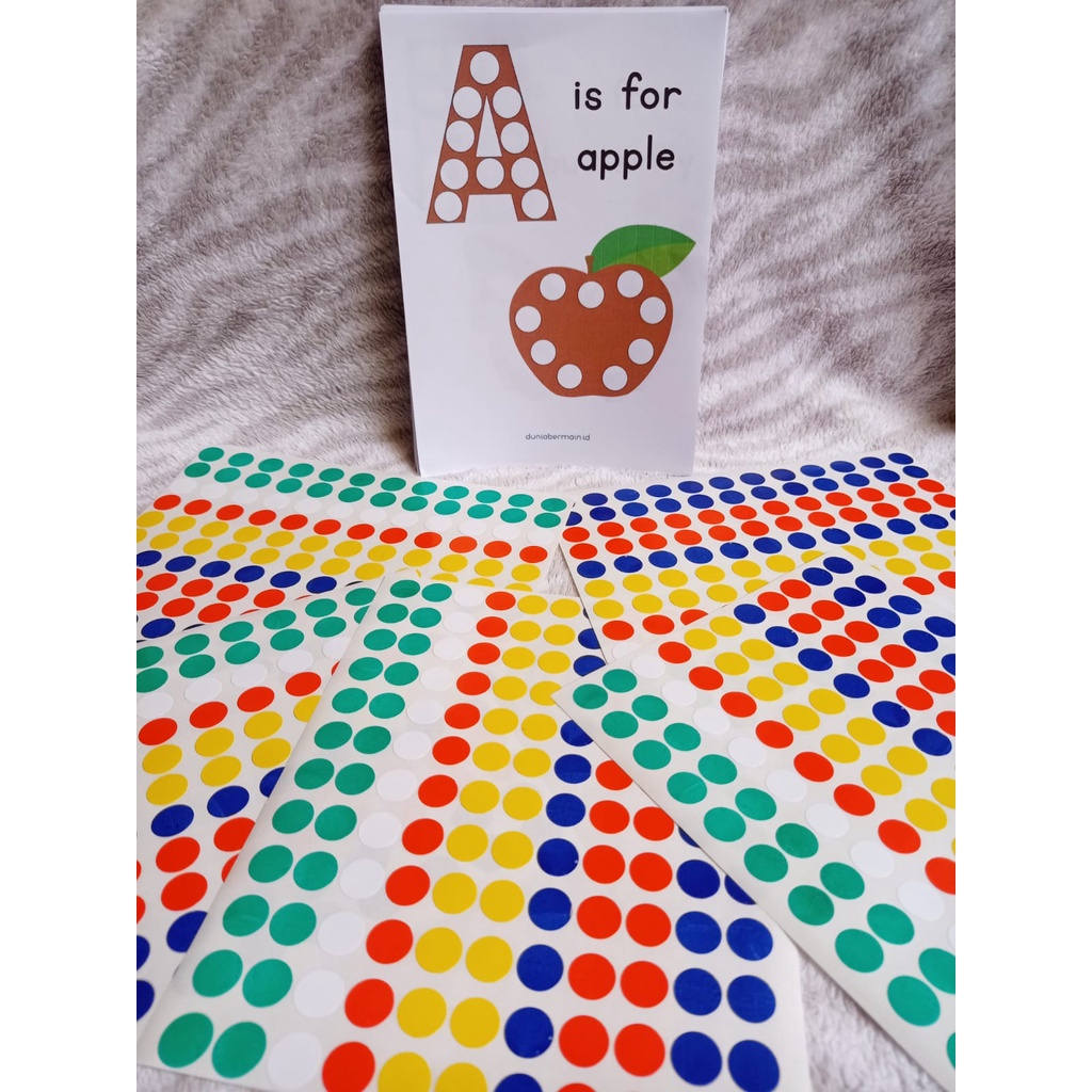 

Paket Stiker Dot Worksheet Alphabeth dan Pompom Warna Warni