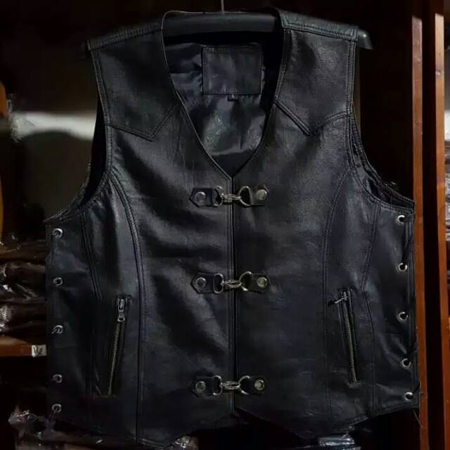 Rompi Kulit pria Rompi kulit Bikers Rompi kulit asli