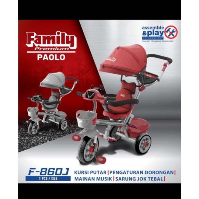 Sepeda Anak Roda Tiga Tricycle Family 860J