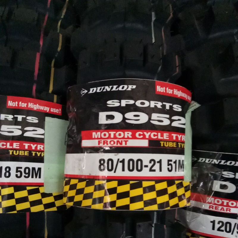 ban trail Dunlop d952 ring 21 ukuran 80-100/21