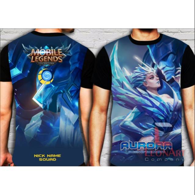 Aurora Clothes FREE add Squad & Nick - Baju Kaos Mobile Legend Original