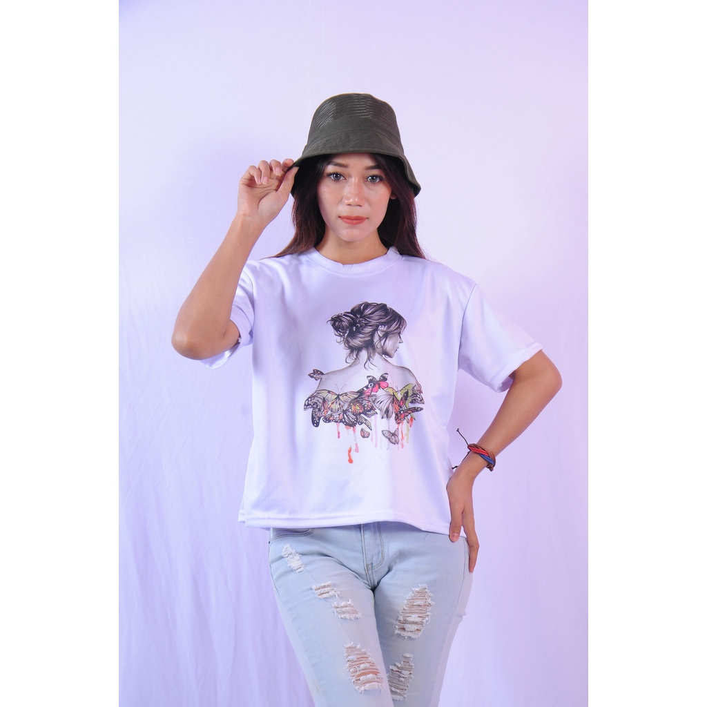 KAOS CROP TOP WANITA OVERSIZE/TUMBLR TEE WANITA KARAKTER/CROP TOP WANITA