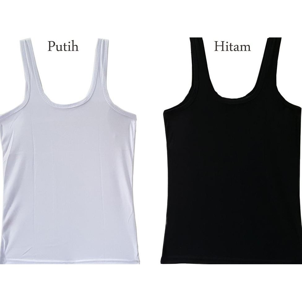 1 Pcs Tengtop Wanita Dewasa - Tank Top Lutty Tali Kecil dan Besar - Hitam dan Putih