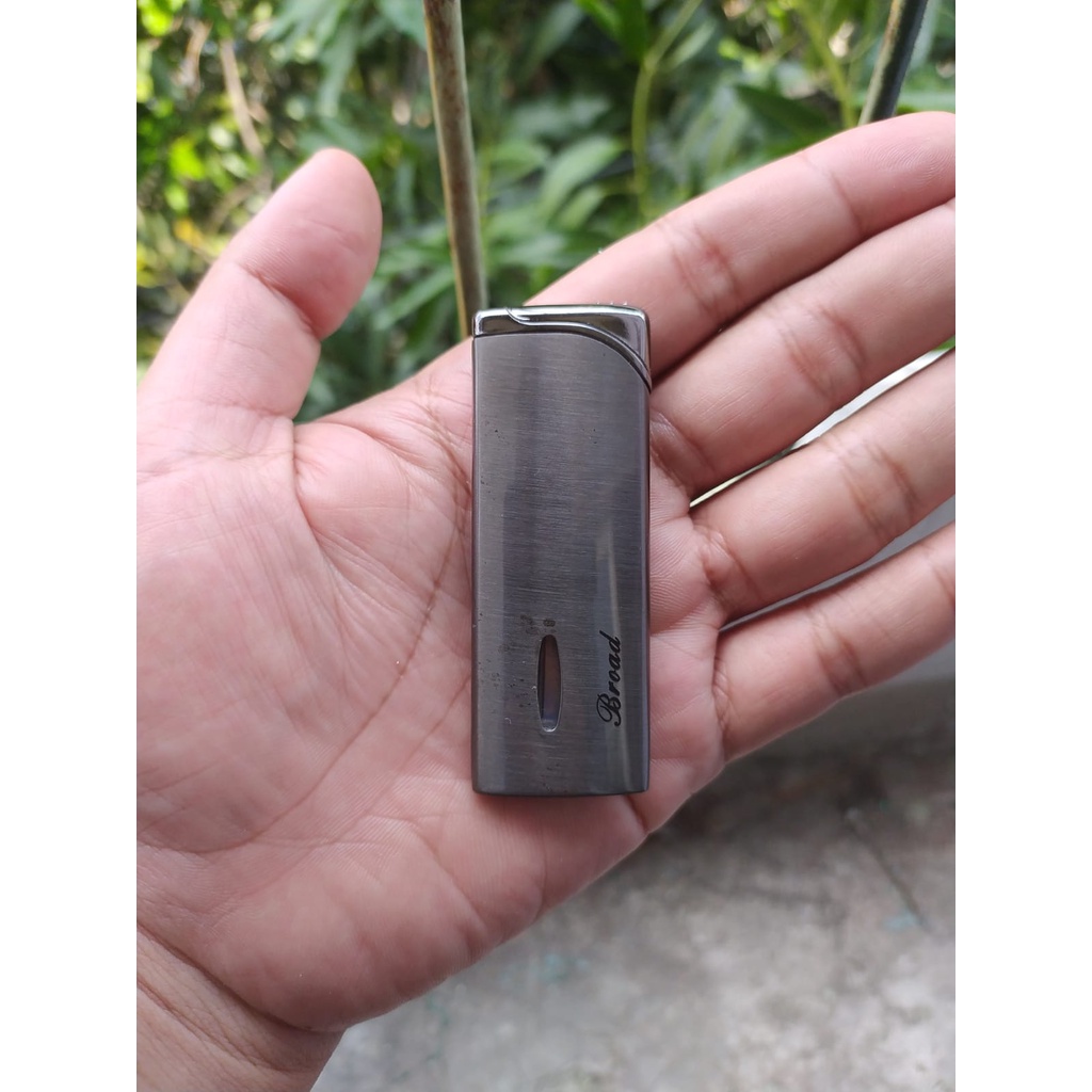 mancis korek api bara gas isi ulang BROAD torch lighter BD-233 unik - GOLD - GRAY - SILVER