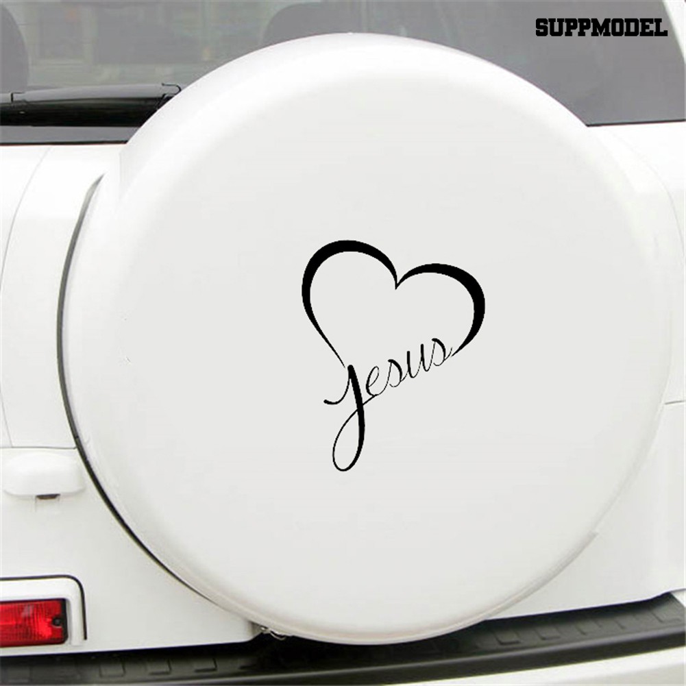 Supmodel Jesue Heart Reflective Car Trunk Body Bumper Window Decorative Decals Sticker